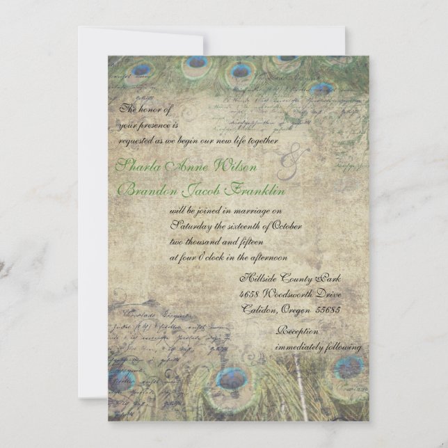 Vintage Bröllopsinbjudan Inbjudningar (Framsida)