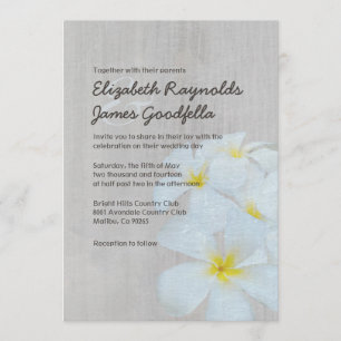 Vintage bröllopsinbjudan med Plumeria Inbjudningar
