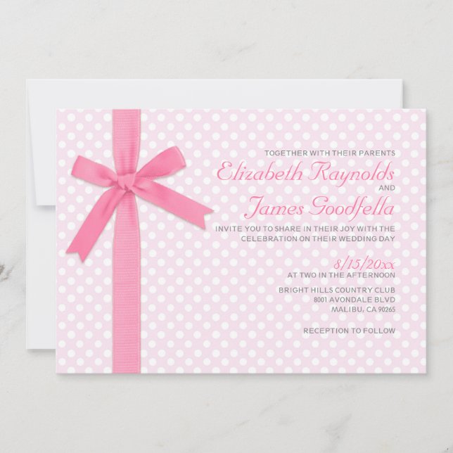 Vintage bröllopsinbjudan med prickar inbjudningar (Framsida)