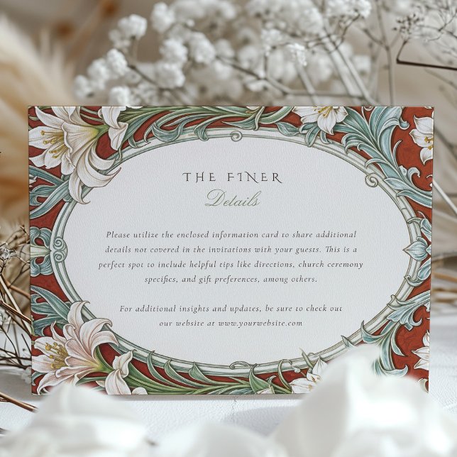 Vintage Bröllopsinformation Tilläggskort (Skapare uppladdad)