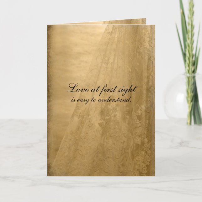 Vintage Bröllopsjubileumskort Kort (Framsida)