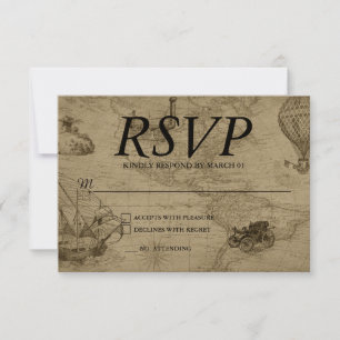 Vintage Bröllopskarta RSVP-svar Svar Modernt