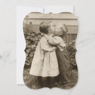 Vintage bröllopskyss, Bröllopsförlovningsfest inbj Inbjudningar