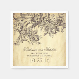 vintage bröllopspappersservetter pappersservett