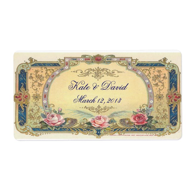 Vintage Bröllopsvin, Vattenflaska Fraktsedel (Framsidan)