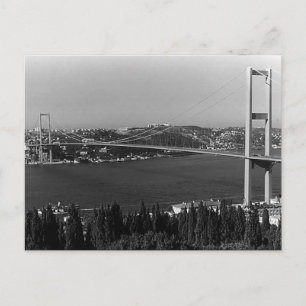 Vintage: Bron över Istanbul Bosporen i Turkiet Vykort