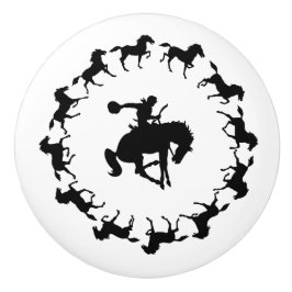 Vintage Bronc Cowboy Rider Drawer Drag Knopp