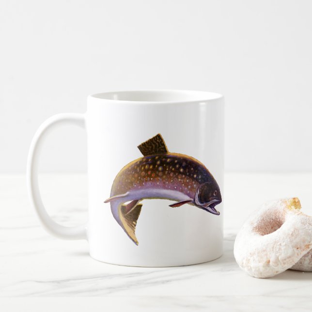 Vintage Brook Trout Fish, Iports Fisherman Kaffemugg (Med munk)