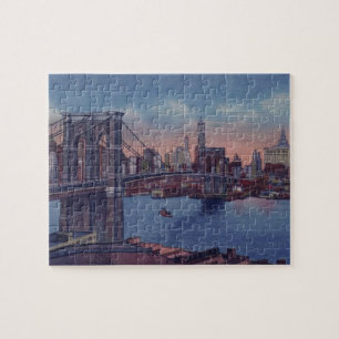 Vintage Brooklyn Bridge Art Painting Pussel