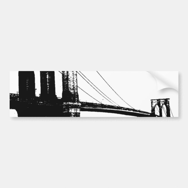 Vintage Brooklyn Bridge Bildekal (Framsidan)