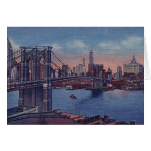 Vintage Brooklyn Bridge Hälsningskort