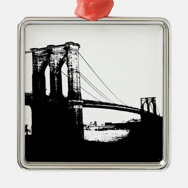 Vintage Brooklyn Bridge Julgransprydnad Metall (Framsidan)