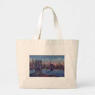 Vintage Brooklyn Bridge Jumbo Tygkasse