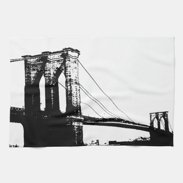 Vintage Brooklyn Bridge Kökshandduk (Horisontell)