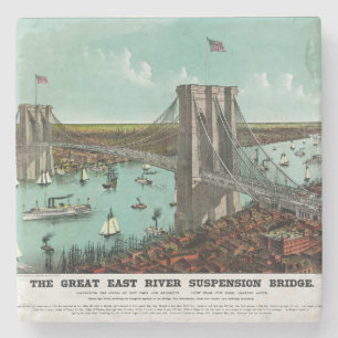 Vintage Brooklyn Bridge Lithograph Stenunderlägg