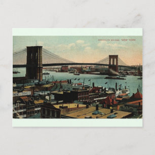 Vintage Brooklyn Bridge New York-vykort Vykort