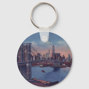 Vintage Brooklyn Bridge Nyckelring