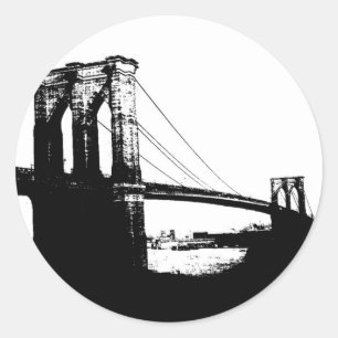 Vintage Brooklyn Bridge Runt Klistermärke