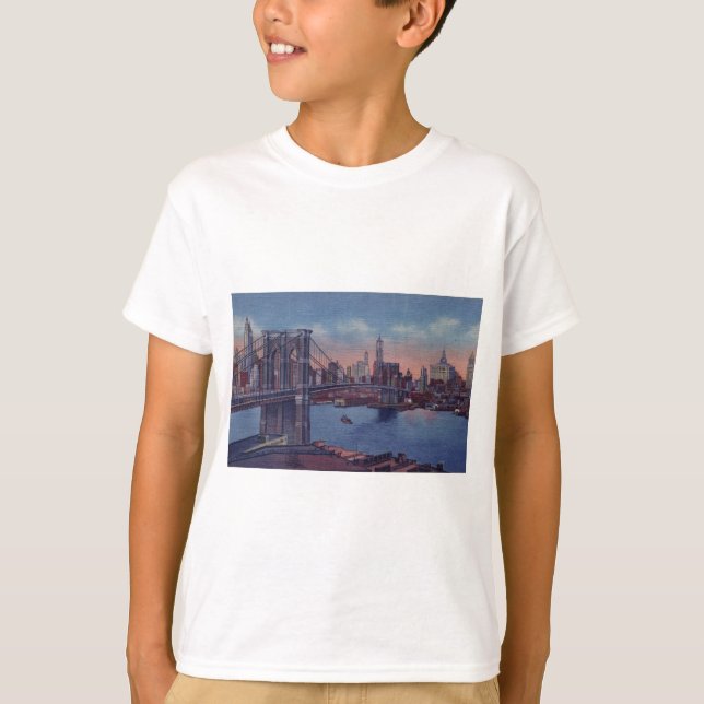 Vintage Brooklyn Bridge T Shirt (Framsida)