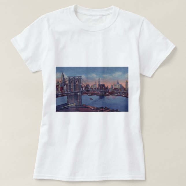 Vintage Brooklyn Bridge Tee Shirt (Design framsida)
