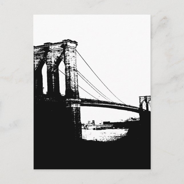 Vintage Brooklyn Bridge Vykort (Framsida)