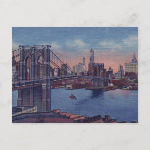 Vintage Brooklyn Bridge Vykort