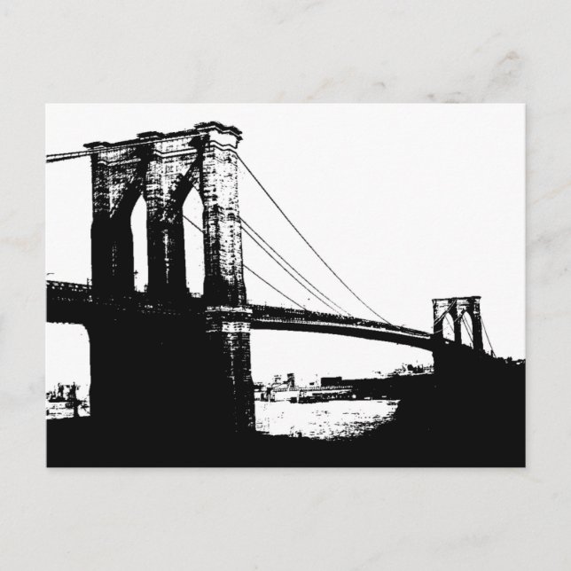 Vintage Brooklyn Bridge Vykort (Framsida)
