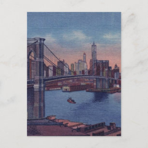 Vintage Brooklyn Bridge Vykort