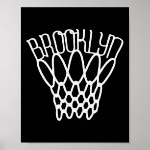 Vintage Brooklyn City New York Basketboll Nät Spel Poster