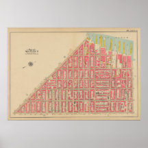 Vintage Brooklyn Karta | George Washington Bromley