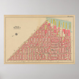 Vintage Brooklyn Karta | George Washington Bromley Poster