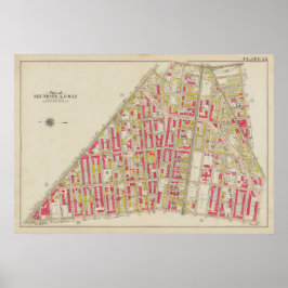 Vintage Brooklyn Karta | George Washington Bromley Poster