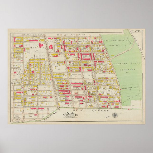 Vintage Brooklyn Karta | George Washington Bromley Poster (Framsidan)