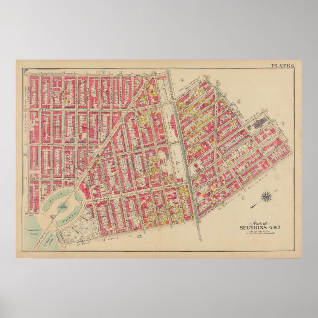 Vintage Brooklyn Karta | George Washington Bromley Poster (Framsidan)