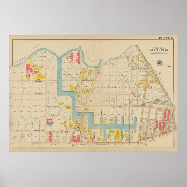 Vintage Brooklyn Karta | George Washington Bromley Poster (Framsidan)