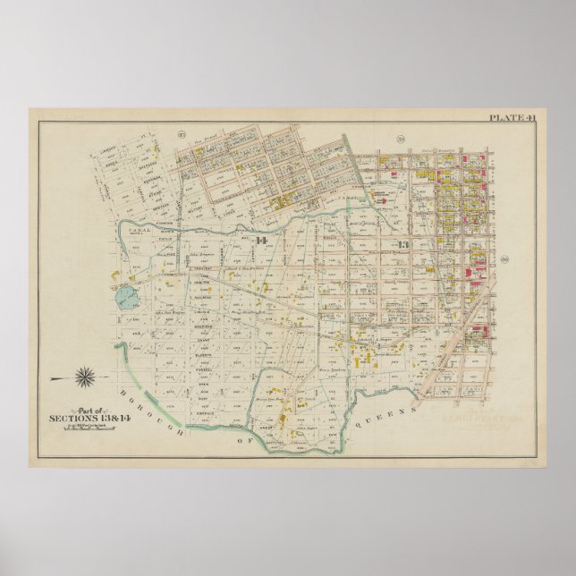 Vintage Brooklyn Karta | George Washington Bromley Poster (Framsidan)