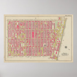 Vintage Brooklyn Karta | George Washington Bromley Poster