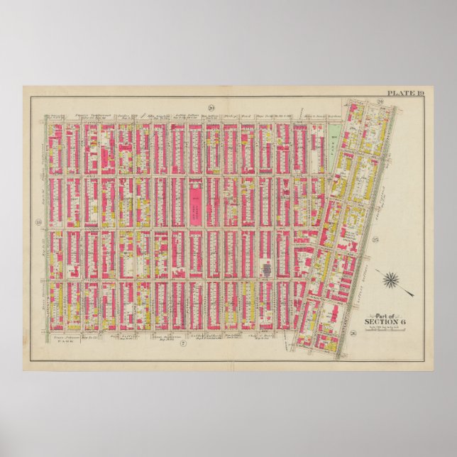 Vintage Brooklyn Karta | George Washington Bromley Poster (Framsidan)