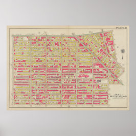Vintage Brooklyn Karta | George Washington Bromley Poster