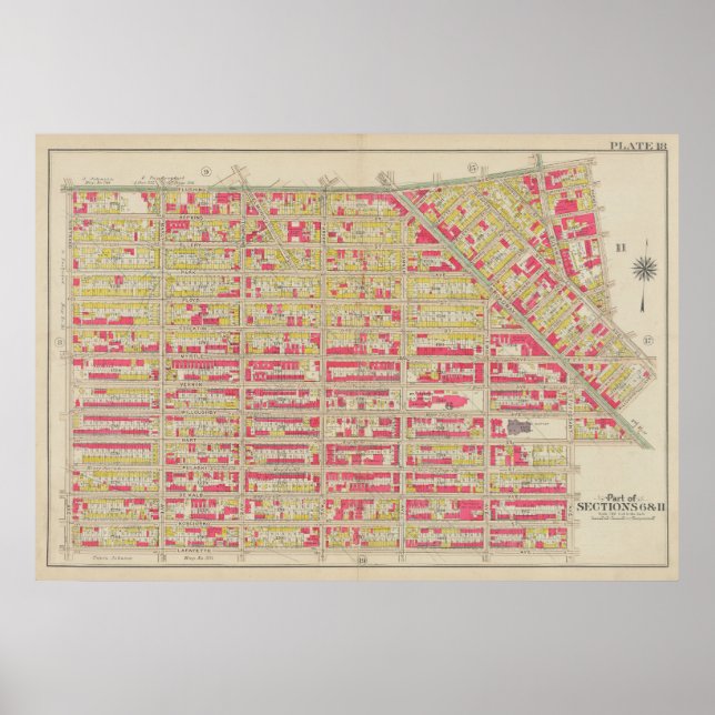 Vintage Brooklyn Karta | George Washington Bromley Poster (Framsidan)