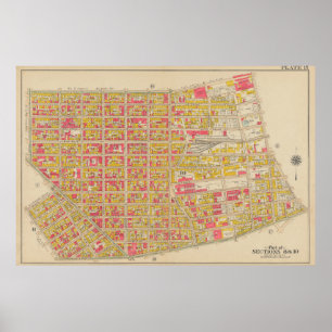 Vintage Brooklyn-karta George Washington Bromley Poster