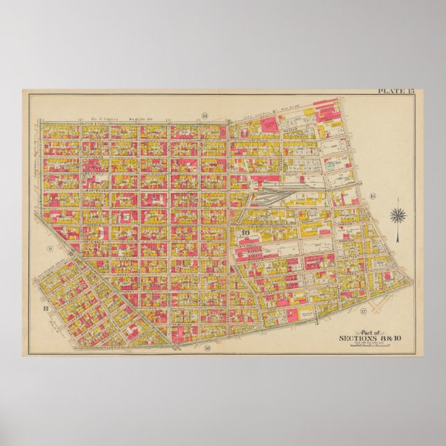 Vintage Brooklyn-karta | George Washington Bromley Poster (Framsidan)