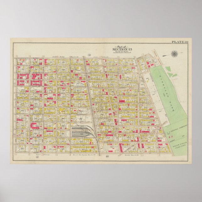 Vintage Brooklyn Karta | George Washington Bromley Poster (Framsidan)