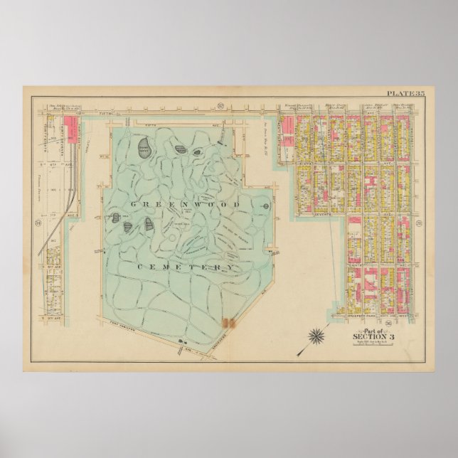 Vintage Brooklyn Karta | George Washington Bromley Poster (Framsidan)