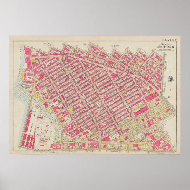 Vintage Brooklyn Karta | George Washington Bromley Poster (Framsidan)