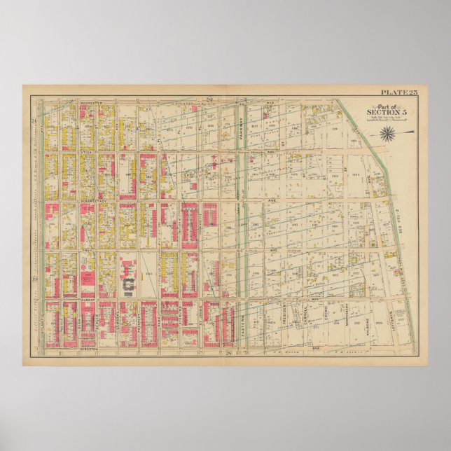 Vintage Brooklyn Karta | George Washington Bromley Poster (Framsidan)
