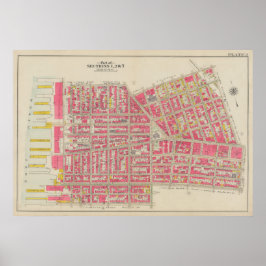 Vintage Brooklyn Karta | George Washington Bromley Poster