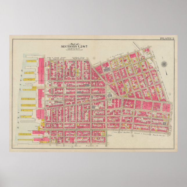 Vintage Brooklyn Karta | George Washington Bromley Poster (Framsidan)