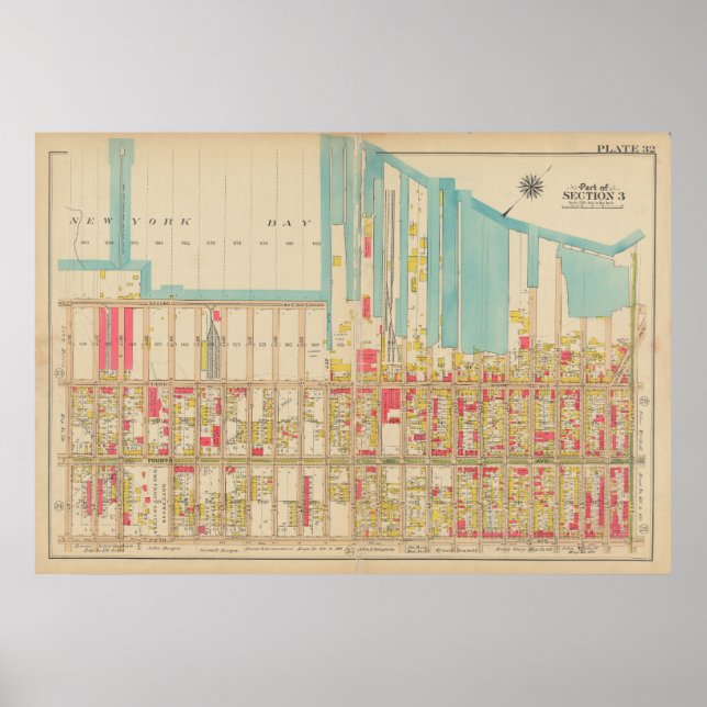 Vintage Brooklyn Karta | George Washington Bromley Poster (Framsidan)