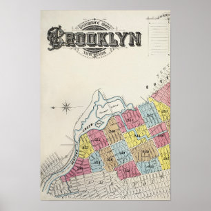 Vintage Brooklyn Karta Poster